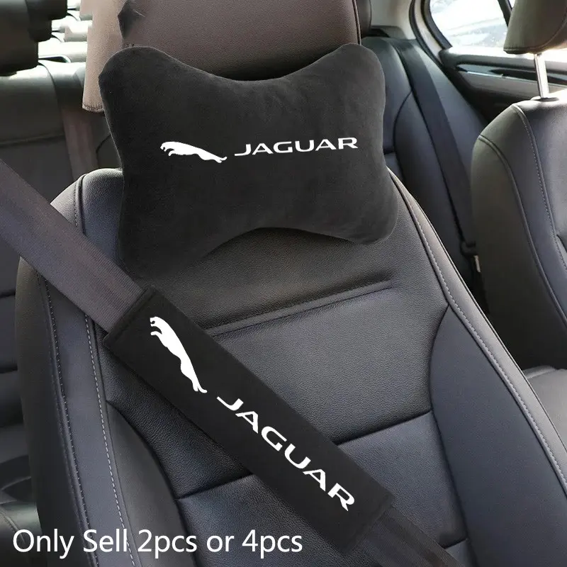 Car Seat Headrest Rest Neck Pillow Cushion Seat Belt Shoulder Pad Automotive For Jaguar X S F XF XE XJ XK XEL XFL XJL XJ6 XJS XKR XFR F-Type F-Pace E-Pace Auto Accessories