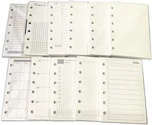 A7 Planner Inserts for 11 Packs, A7 Agenda Refill, 100 gsm Thicker Paper/4.84 x 3.23'', 45 Sheets(90 Pages) per Pack, 11 Designs Included, for 6 Holes Pocket Binder,