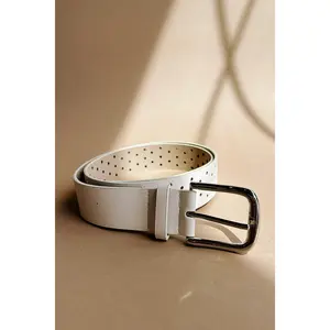 Harper White & Silver Buckle Belt