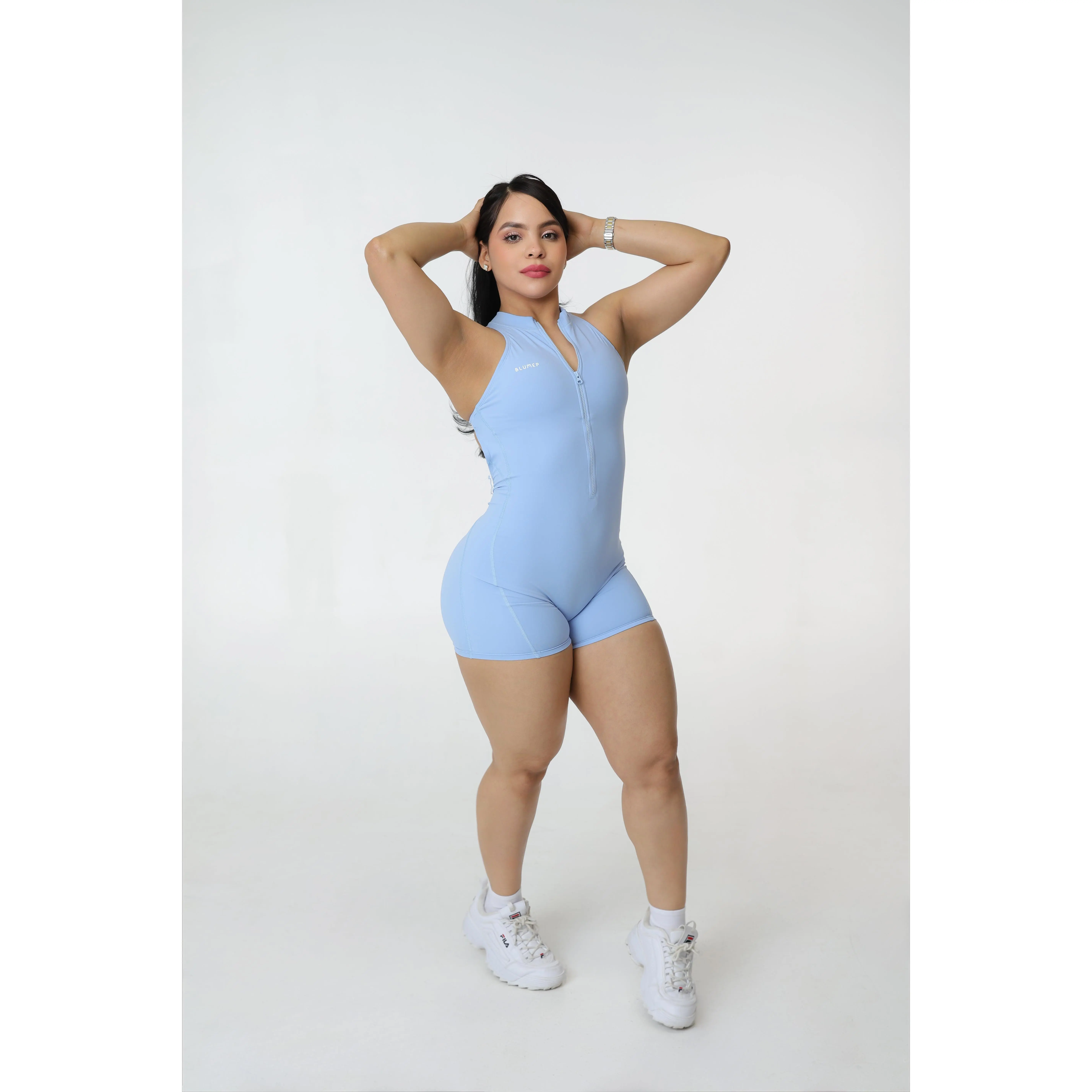 BABY BLUE SHORT JUMPSUIT
