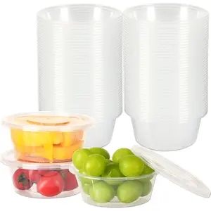 40 Pack 6oz Slime Containers with , Jello Shot Cups Condiment Containers Plastic Portion Cups with  for Salad Dressing  Storage Containers