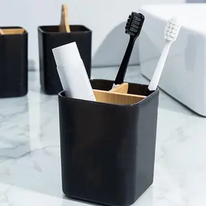 Toothbrush Holder, 3 Slots Countertop Bathroom Organizer, Multifunctional Toothbrush Toothpaste Storage Rack, Bathroom Accessories, Bathroom Decor Supplies