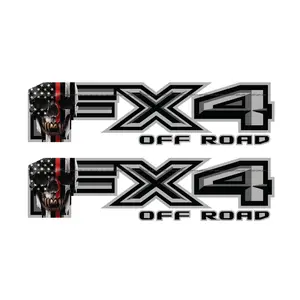 FX4 Off Road Decal Replacement Sticker F 150 Bedside / Skull Red Line