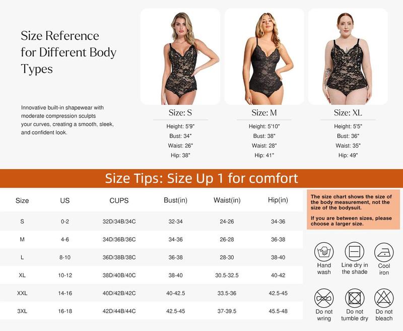 Popilush Lace Smooth V-Neck Shapewear Bodysuit Official  Elegant-LIVE