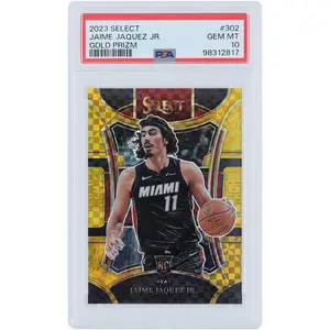 Jaime Jaquez Jr. Miami Heat 2023-24 Panini Select Gold Prizm #302 #6/10 PSA Authenticated 10 Rookie Card - Fanatics Authentic Certified