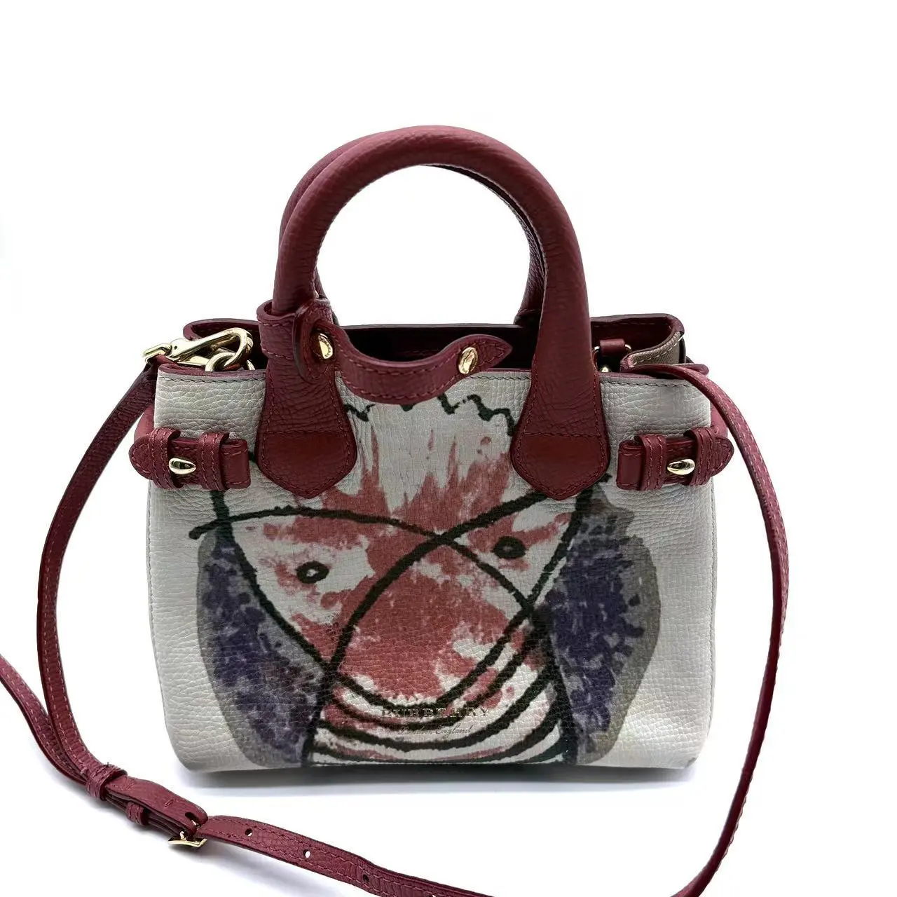 Pre-owned BURBERRY leather Tote Bags Multicolor Printed Banner Tote
