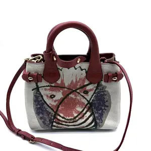 Pre-owned BURBERRY leather Tote Bags Multicolor Printed Banner Tote