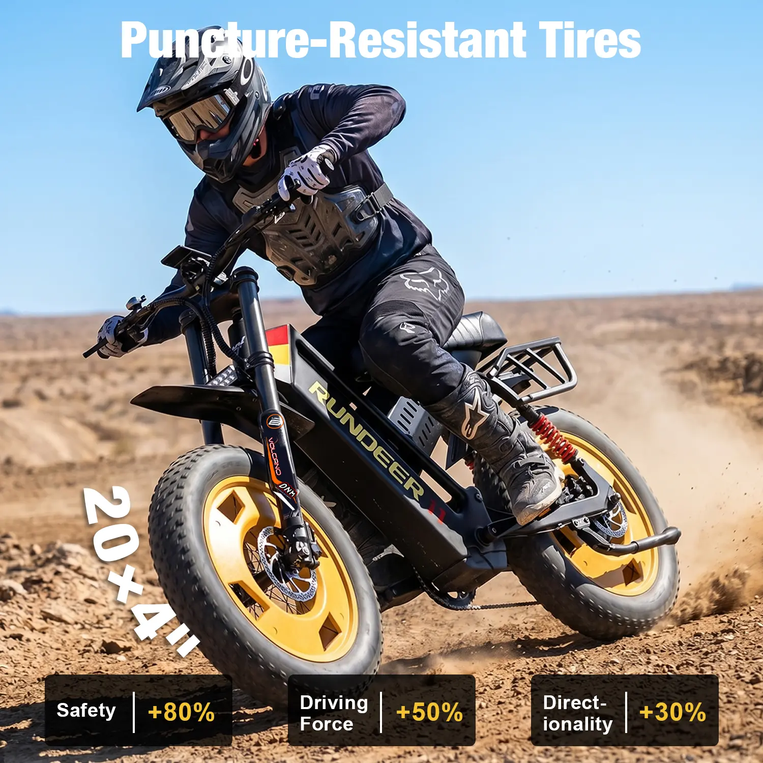 Rundeer Fat Tire Electric Bike | Powerful Off Road eBike | Attack 11 New eBike | All Terrain Electric Bike | 750W Motor | Long Range Fat Tire Ebike | Outdoor Electric Bike | Mountain Bike | 48V Battery | Waterproof Electric Bicycle