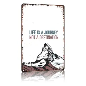 Motivational Wall Decor Metal Sign Inspirational Positive Quotes Life Is A Journey.Not A Destination Room Decor For Living Room Bedroom Classroom Study Room Aluminum 8 X 12 Inch