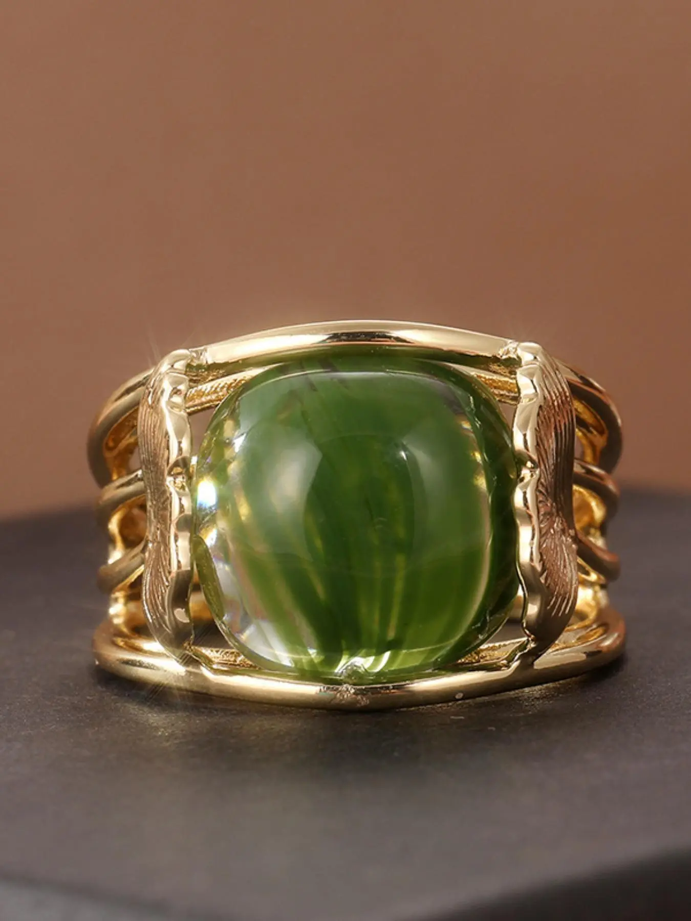 Vintage Geometric Design Ring, Fashion Accessories for Women & Girls, Trendy All-match & Exquisite Jewelry for Birthday Gift