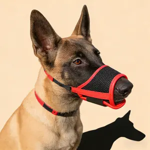 Dog Muzzle Soft Nylon Anti Biting Barking Chewing Air Mesh Breathable Drinkable Adjustable Loop for Small Medium Large Dogs
