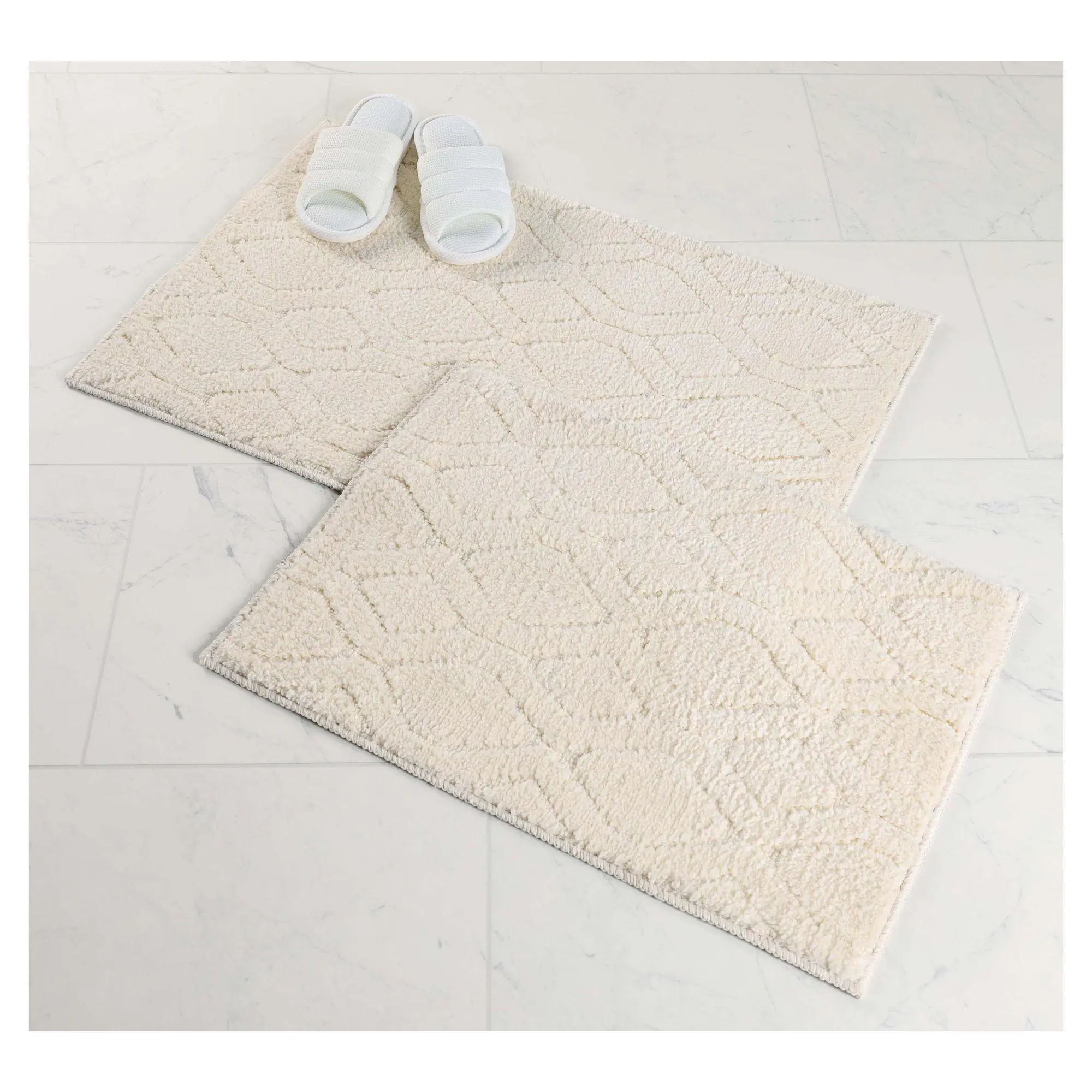 Superior 2-Piece Brou Geometric Diamond Bath Rug Set, Large
