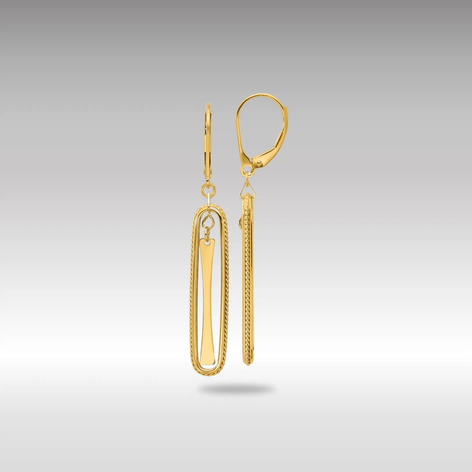 14K Gold Leslie's Polished Dangle Leverback Earrings - Model LE2723
