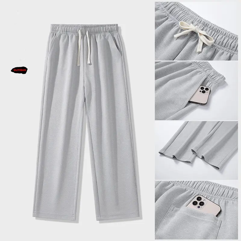 Men's 3-Pack Essential Sweatpants - Soft Regular Fit Casual Bottoms with Pockets, Drawstring for Lounging, Everyday Wear, Yoga, Fitted Cut, Yoga Training