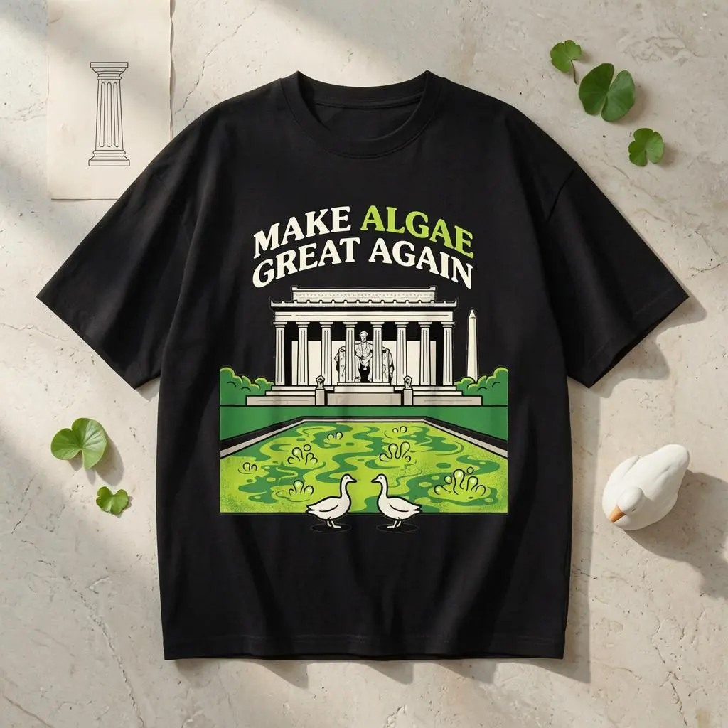Funny Make Algae Great Again Lincoln Reflecting Pool Peeling T-Shirt