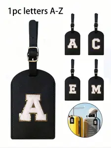 Letter Luggage Tag, Tsa Certified, A-Z Letters Available, Privacy Cover and Name Card, Travel Essential, Unisex Gift, Travel Accessories