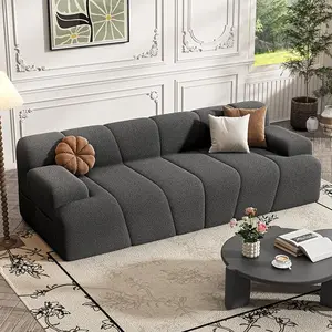 Vabches 70.9" Memory Foam Couch, Cloud Sofa in A Box with Armrests, Upholstered Floor Sofa Chenille Fabric Couches for Living Room, Bedroom, No Assembly Required