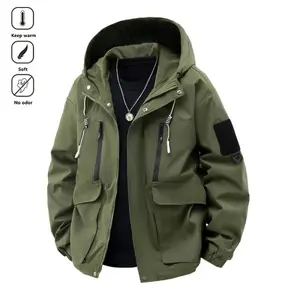 Autumn and Winter Warm Thick Jacket with Many Pockets, Hooded Mountaineering Coat, Cold-Resistant Outdoor Jacket for Hiking, Camping, Travel, Work, Casual Style, Trendy Versatile Design