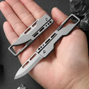 EDC Titanium Mini Folding Knife Keychain Multitool Portable for Package Opening Outdoor Hiking Camping Tool