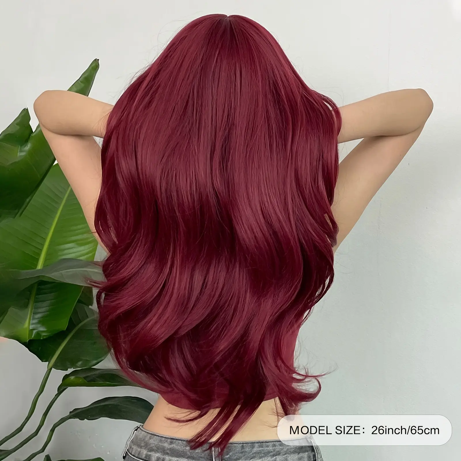 Wine Red 26-Inch Long Curly Wavy Hair Wig-38-1117-1 - TikTok  display picture 3