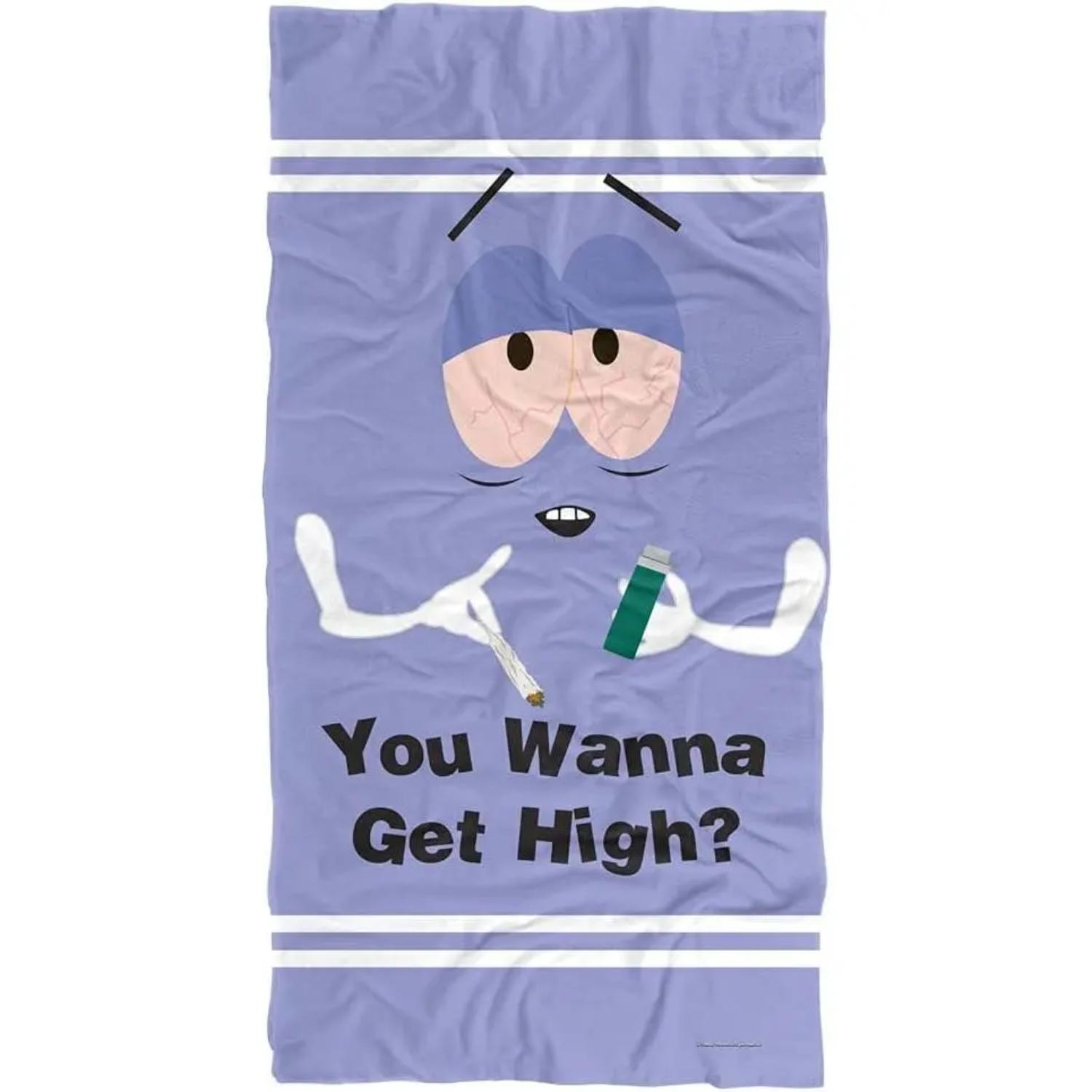 South Park Towelie Wanna Get High Officially Licensed Beach Towel 30" X 60"