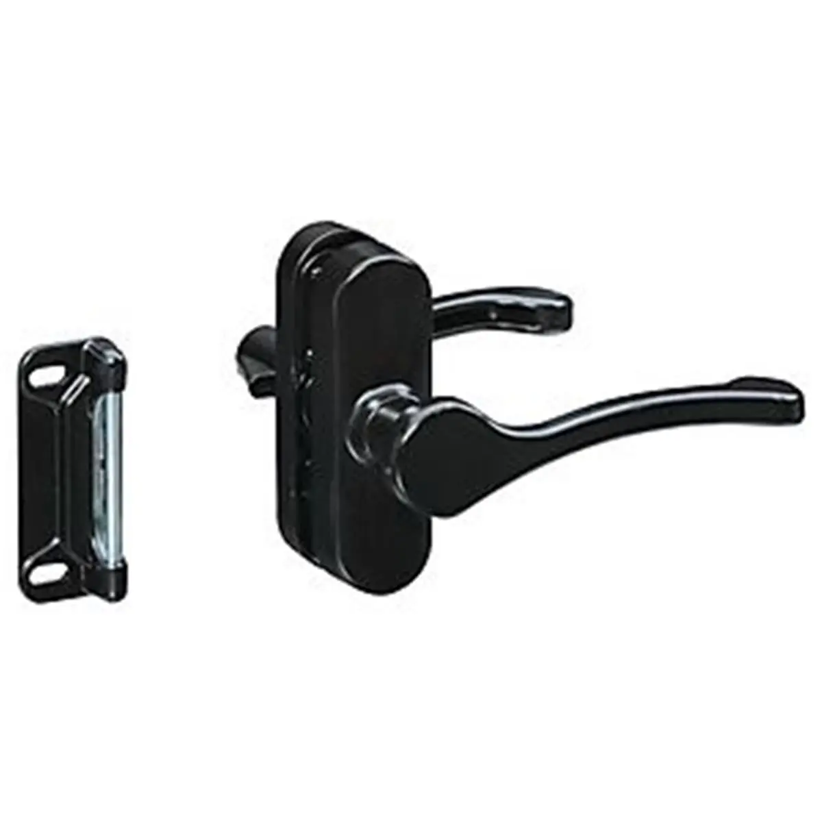 212 MAIN Black Lever Handle Door Security Lock - Interior Locking Mechanism, 0.75"-2" Thick, Enhanced Security, Compatible Replacement for National Manufacturing, Spectrum Brands, HHI V1320, for Storm Doors & Handles, Door Handles
