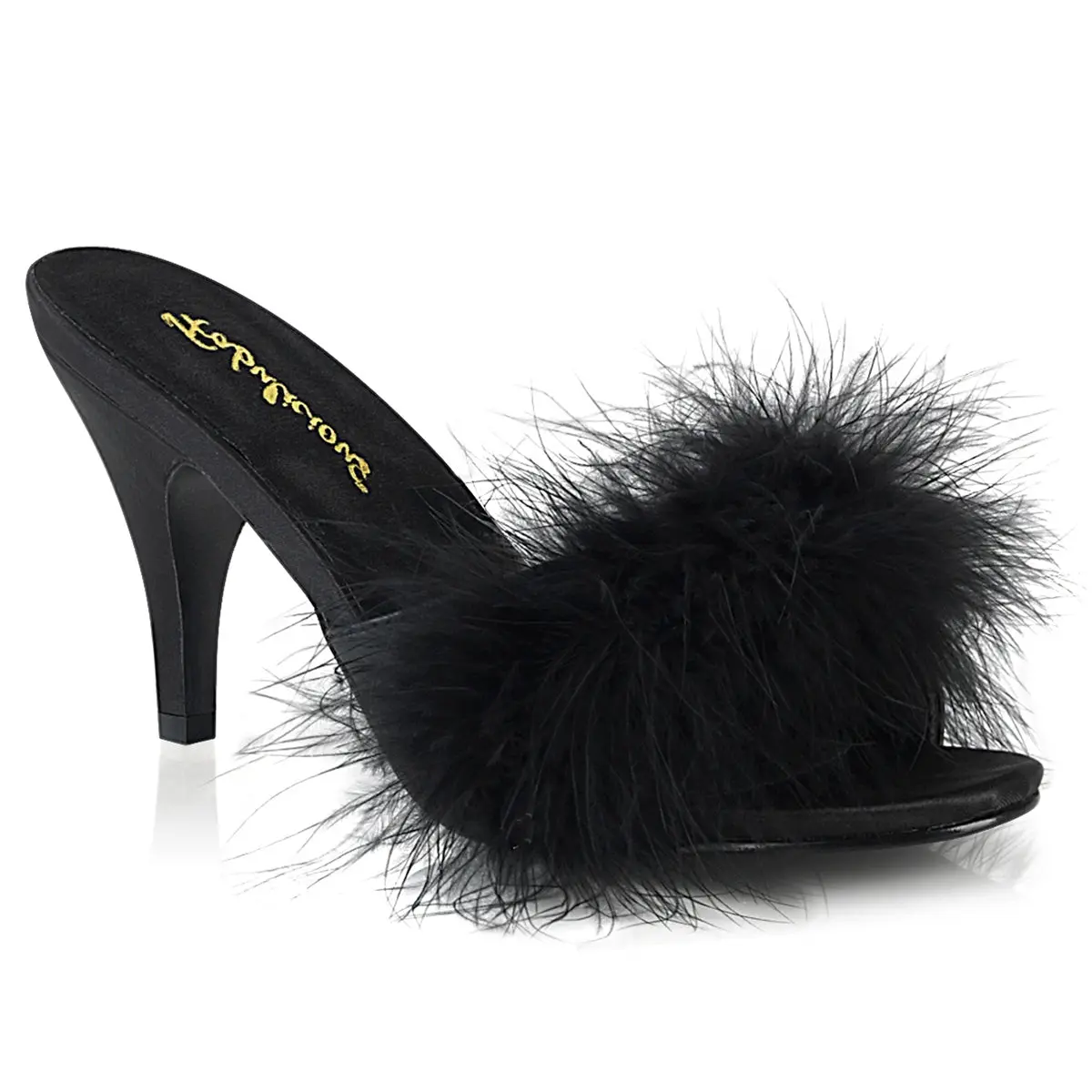 Women's Classic Retro Heel 3 in Ankle Sandals - AMOUR-03 Black Satin, Mysterious Elegant Footwear for Casual Glam Boudoir Photo Shoots Burlesque