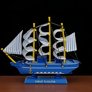 Sea Travel Ship Model, Plastic Ocean Theme Desktop Decoration, Creative Mini Ship Ornament Figurine for Home Office Bar Decor