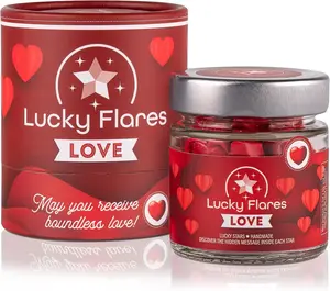 [Valentine's Day gift] Love Jar - Hand-folded Origami Lucky Stars with Romantic Messages in a bottle - Gift for Boyfriend, Girlfriend - Ideal for Anniversary, Valentine’s Day, long distance relationships…