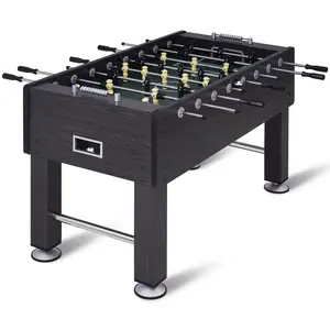 55'' Indoor Full Size Foosball Table with Leg Leveler, Soccer Game Table Football Arcade with 2 Inside Ball Cup and 2 Inside Ball Cup, Comfortable Handle, Indoor Soccer Table Game for Home, Family and Game Room