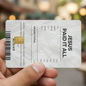 (2 Pack) Jesus Receipt Debit Card Skin High-Quality Vinyl Scratch-Resistant Water-Resistant Peel-and-Stick Application for Everyday Use, Waterproof