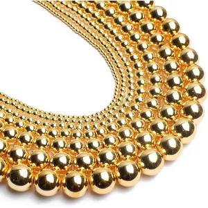 18K  Hematite Beads Round Loose Beads for  Making DIY Bracelets and Necklaces 4mm/95pcs