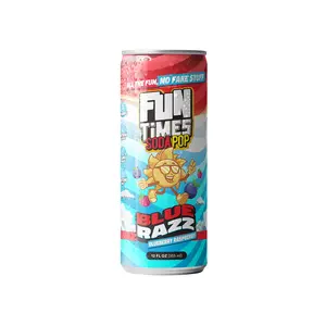 Fun Times Soda Pop Blue Raspberry | 12 Pack | 12 FL OZ | All-Natural Sparkling Soda | Bold Blue Razz Flavor | No Artificial Dyes Beverage