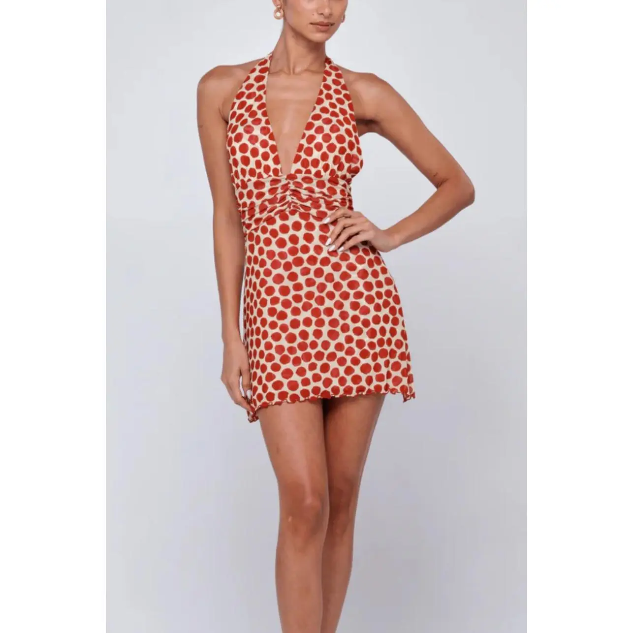 chain halter dress Dress With Chain Pattern Black / 42