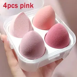 [Flawless] 4PCS Professional Makeup Sponge Set| Say Goodbye to Cakey Foundation & Uneven Patches| Hydrophilic Expansion Technology| Pink Aesthetic Beauty Blender for Seamless Blending