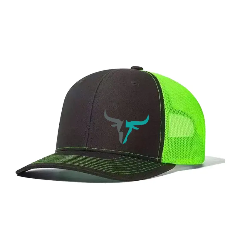 Unisex Snapback Baseball Cap with Bull Head Design, Casual Fitted Mesh Hat for Men & Women, All-Season Adjustable Trucker Style Hat Dad Caps, Dad Hats