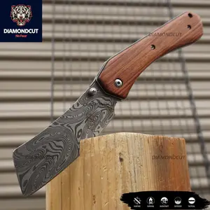8" Tactical Cleaver Pocket Folding Knife Outdoor Camping Hunting Durable 3cr13 EDC Compact, Razor Sharp Edge, Versatile Every Day Carry