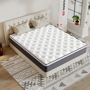 COOLMI 12/14 Inch Twin/Full/Queen/King Boxed Memory Foam Mattress Medium Firm Mattress, Upgrade Hybrid Pocketed Coil CertiPUR-US Certified Mattress hotel mattress Fiberglass Free Sleep Experience Noise And Vibration Comfortable Pressure Relief