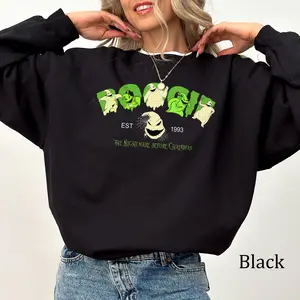 Oogie Boogie Nightmare Before Christmas Sweatshirt, Christmas Movies Sweaters, Nightmare Crewneck, Soft Cotton Long Sleeve Pullover, Casual Womenswear