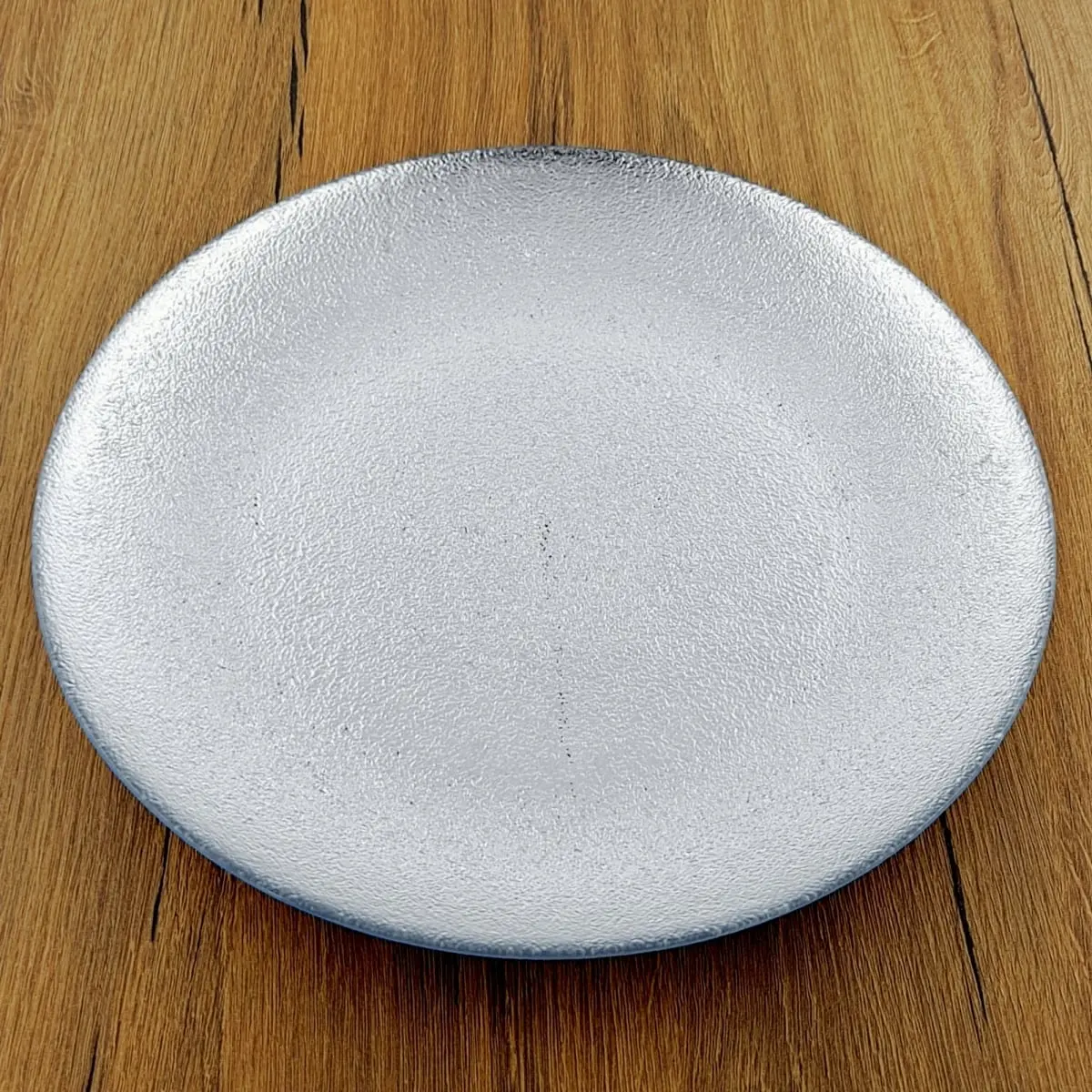 212 MAIN 11 in. Glass Aura Silver Dinner Plate, Modern and Chic Kitchen Tableware for Formal Dinners