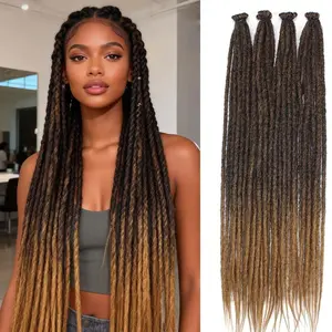 24 inch Crochet Dreadlocks Hair T27, Soft Natural Synthetic Locs, 10 Strands 1 Pack, 2 or 4 Packs