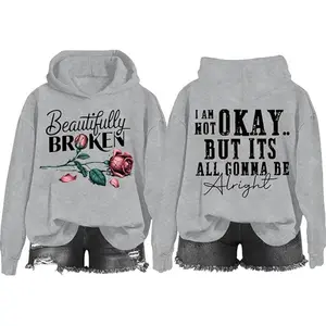 Beautifully Broken Graphic Hoodie for Men & Women, Casual Fleece Fabric, Country Music Design, Perfect for Daily Wear