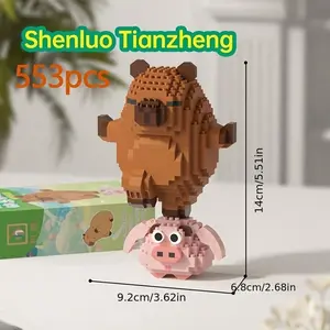 New Cute Capybara Series Building Block Set, 3D Model Kit, Home Decor Ornament, Stress Relief Toy, Perfect Gift for Holidays
