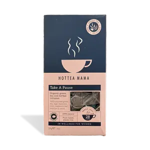 HotTea Mama Organic Take A Pause Menopause Tea - 100% Natural, Whole Leaf Blend with Raspberry Leaf & Ginseng for Hot Flashes & Mood Support - Beverage