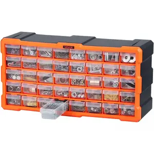 【DealsForYouDays】VEVOR 40-Drawer Storage Organizer, Plastic, Drawer Storage Cabinet for Garage Organization, Stackable Small Parts Organizer, Wall-Mounted Toolbox, for Hardware, Beads, Screws, Crafts, Building Bricks