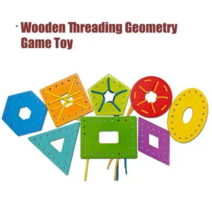 Wooden Montessori String Board Toy, Color Recognition and Fine Motor Skills Training, Ideal Birthday and Christmas Gift
