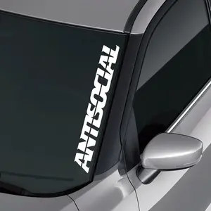 1PC Bold Attitude-Style “ANTISOCIAL” Car Sticker | For Car Windows, Bodies, 3D Font Decor, Turn Your Ride into Aloof Personalized Vibe, Bring Eye-Catching Presence to Trips