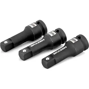 1/2" Drive 3" Impact Socket Extension Set (Three Pack)