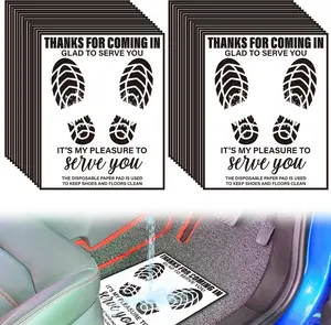 200pcs Disposable Car Paper Floor Mats, 16x20in Plastic Film Waterproof Paper Car Floor Mats Car Foot Pads Vehicle Floor Mats Protective Paper for Automotive