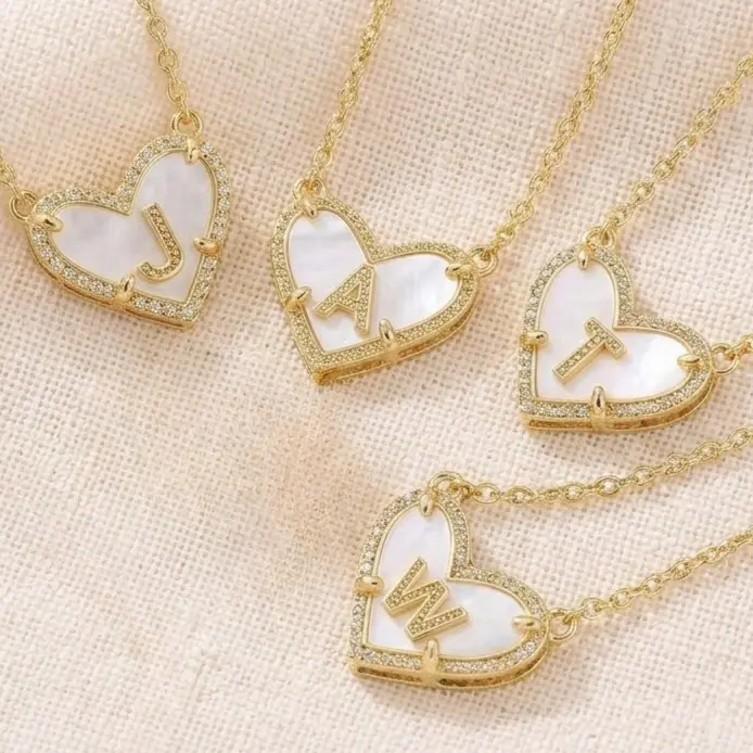 Women's Minimalist Elegant Light Luxury Ari Initial Letter Heart Pendant Collarbone Necklace, Delicate Stylish Trendy Ladies Jewelry for Daily Wear, Date, Party, Commute, Gifting & Outing